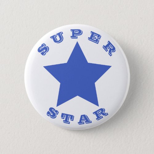 SUPER STAR  Big Navy Blue Star Button