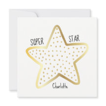 Super Star Congratulations Gold Star Flat Card