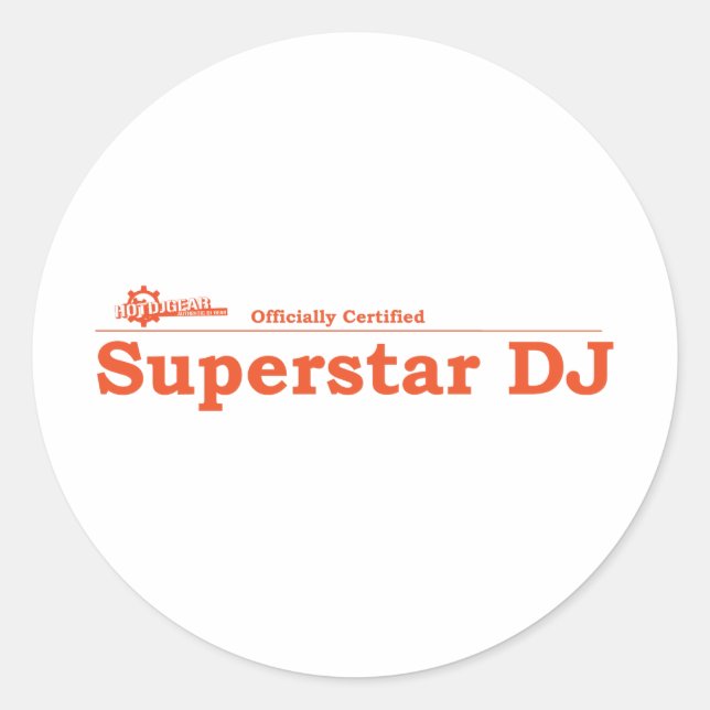 Super Star DJ Certified Classic Round Sticker (Front)