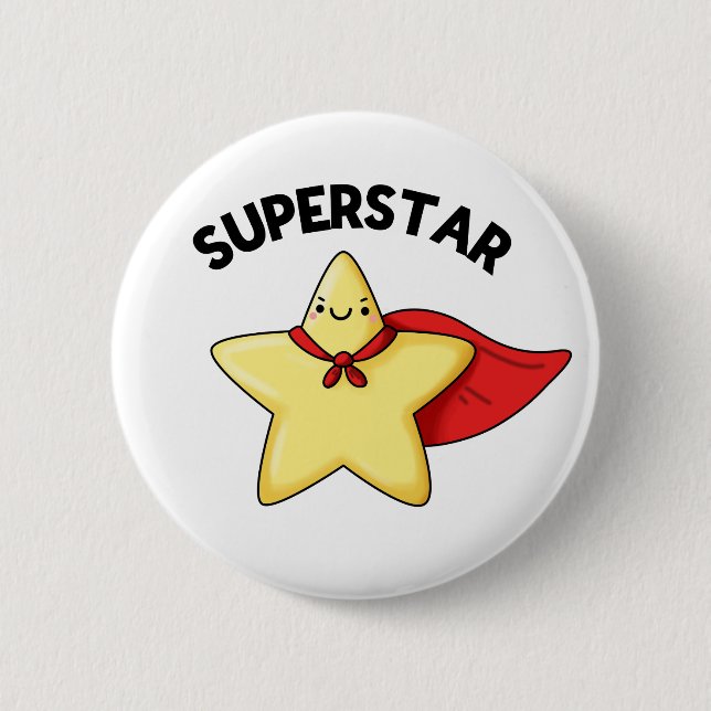 Super Star Funny Astronomy Pun  Button (Front)