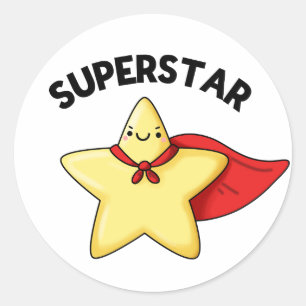 Super Star Funny Astronomy Pun Classic Round Sticker