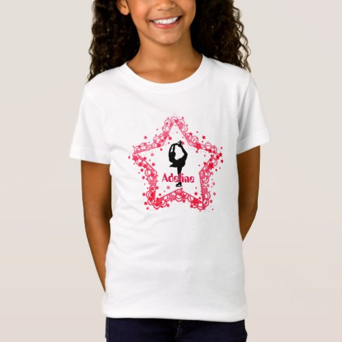 Super Star Girl Ice Figure Skating Personalized T_Shirt