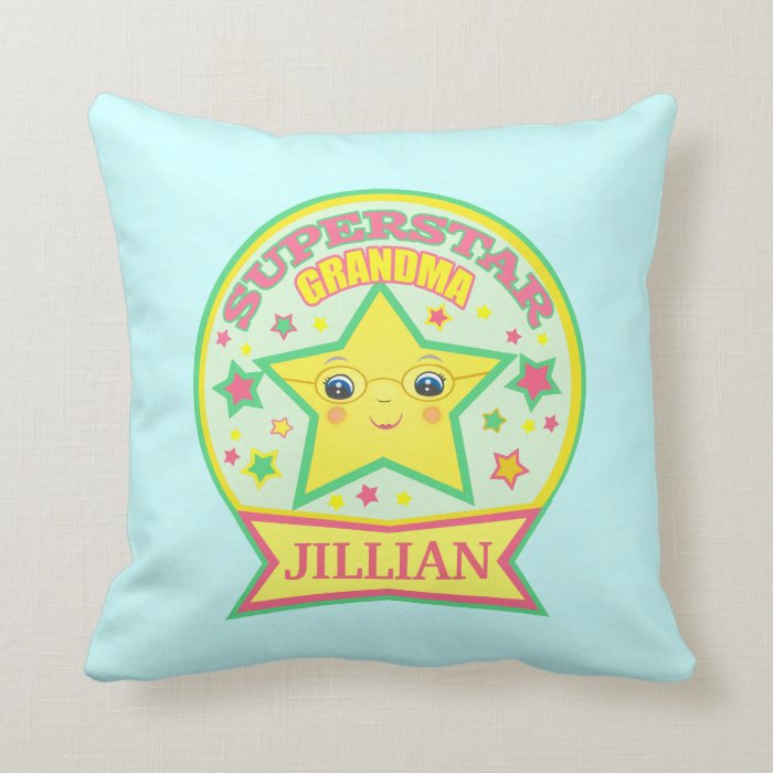 Super Star Grandmother  MoJo Throw Pillow