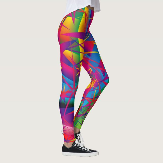 Super Star Leggings - Bright Bold Colors - Yoga (Right)