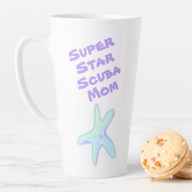 Super Star Scuba Mom Starfish Latte Mug (In Situ)