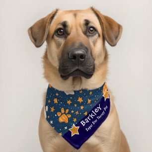 Super Star Therapy Dog Fun Paw Star Pattern Pet Bandana Collar