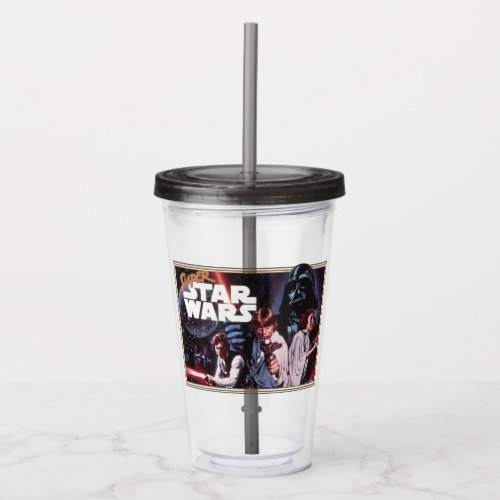 Super Star Wars Retro Video Game Cover Acrylic Tumbler