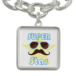 Super Star with sunglasses and mustache Bracelet