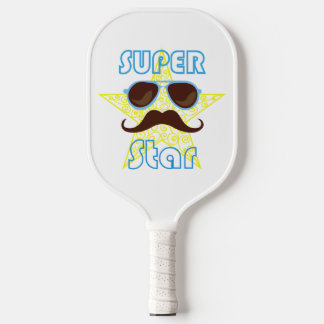 Super Star with sunglasses and mustache Carbon Fiber Pickleball Paddle