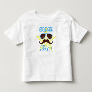 Super Star with sunglasses and mustache Toddler T-shirt