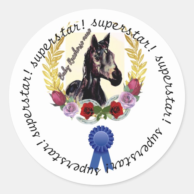 super stare, Jamie wins the race  Classic Round Sticker (Front)