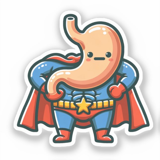 Super Stomach Sticker (Front)