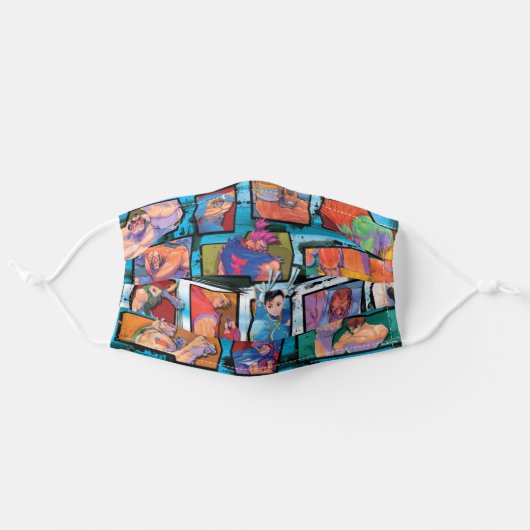 Super Street Fighter II Turbo Adult Cloth Face Mask (Front, Unfolded)
