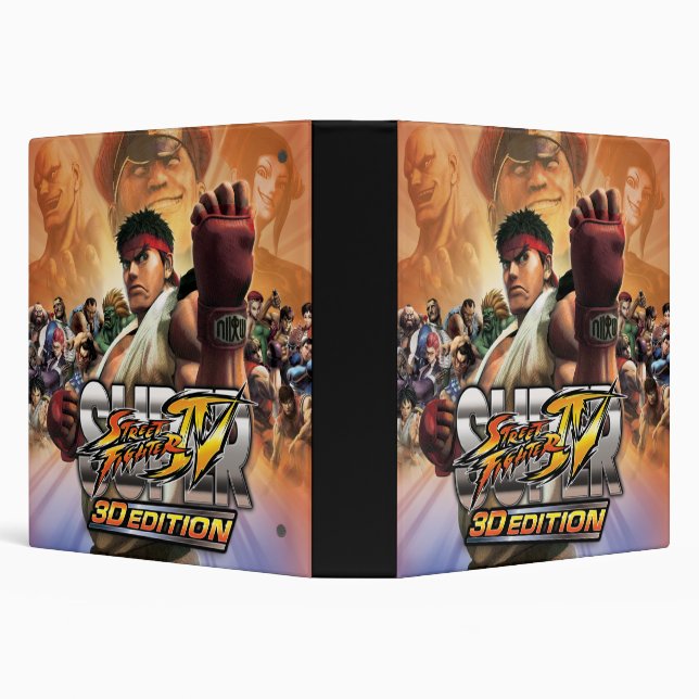 Super Street Fighter IV 3D Edition Box Art 3 Ring Binder (Background)