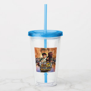 Super Street Fighter IV 3D Edition Box Art Acrylic Tumbler