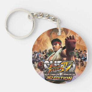 Super Street Fighter IV 3D Edition Box Art Keychain