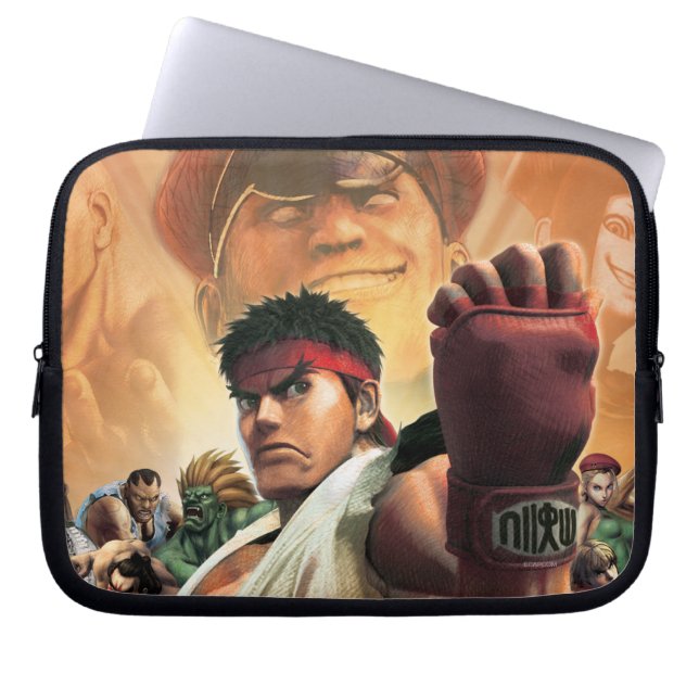 Super Street Fighter IV 3D Edition Box Art Laptop Sleeve (Front)