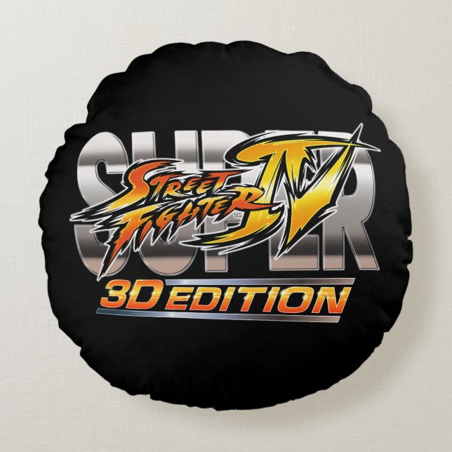 Super Street Fighter IV 3D Edition Logo Round Pillow (Front)