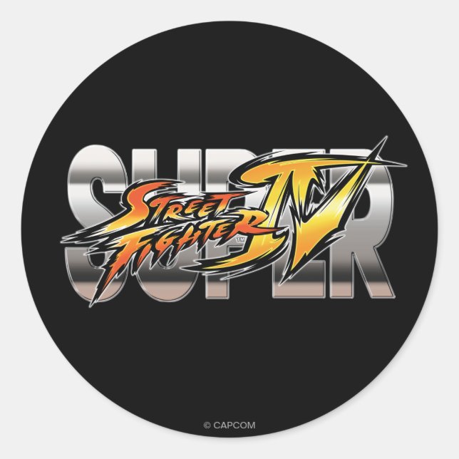 Super Street Fighter IV Logo Classic Round Sticker (Front)