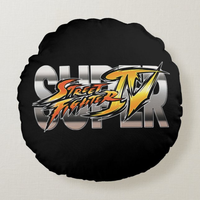 Super Street Fighter IV Logo Round Pillow (Front)