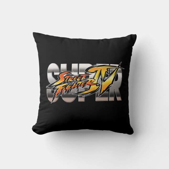 Super Street Fighter IV Logo Throw Pillow (Front)