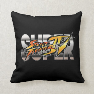 Super Street Fighter IV Logo Throw Pillow