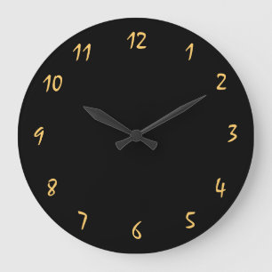 Super Stylish and elegant black and golden Large Clock