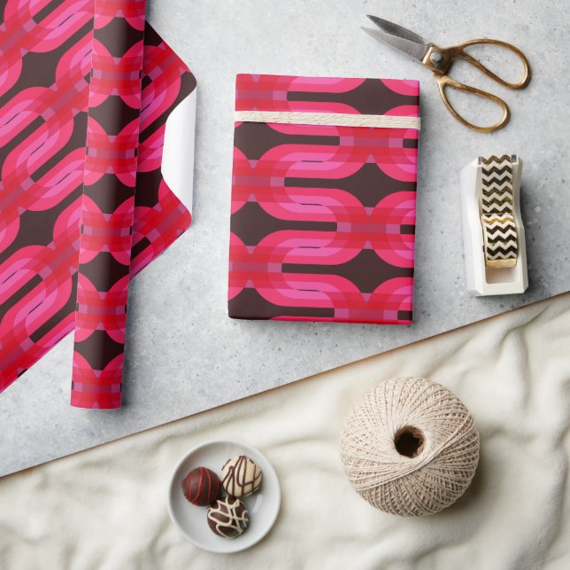 Super stylish and modern retro 60s 70s giftwrap wr wrapping paper (Crafts)