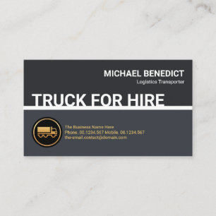 Super Stylish Simple Truck For Hire Border Line Business Card