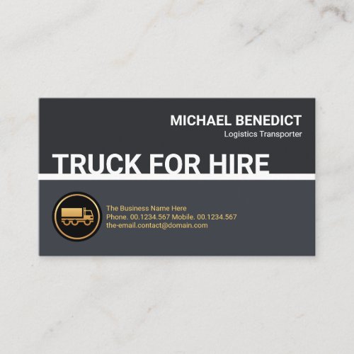 Super Stylish Simple Truck For Hire Border Line Business Card