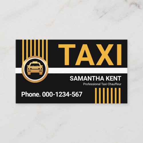 Super Stylish Yellow Taxi Lines Driving Business Card