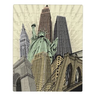 Super Stylized Cityscape NYC Jigsaw Puzzle