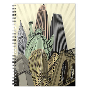 Super Stylized Cityscape NYC Notebook