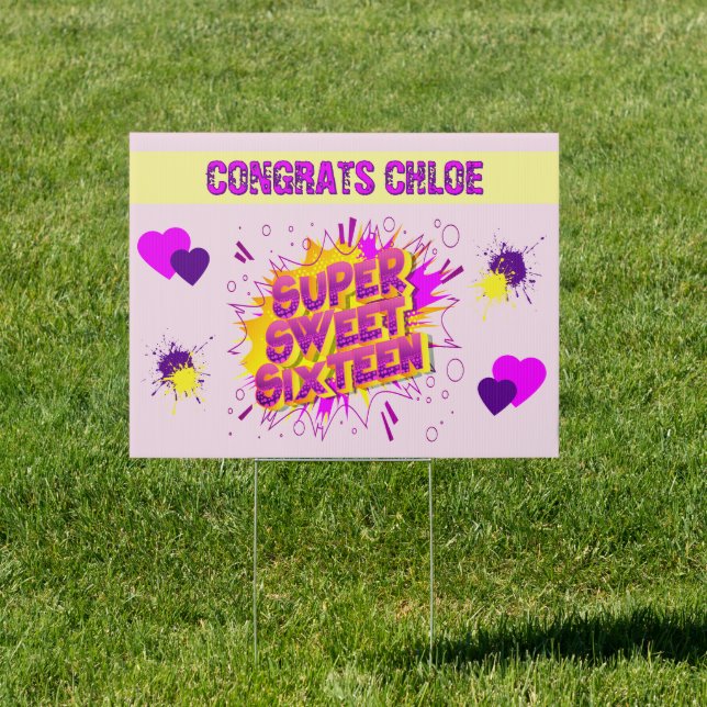 Super Sweet 16th Birthday  Sign (Insitu)