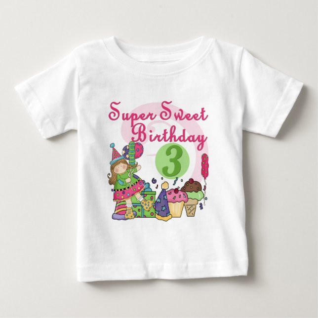 Super Sweet 3rd Birthday Tshirts and Gifts (Front)