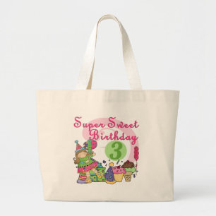 Super Sweet 3rd Birthday Tshirts and Gifts Large Tote Bag