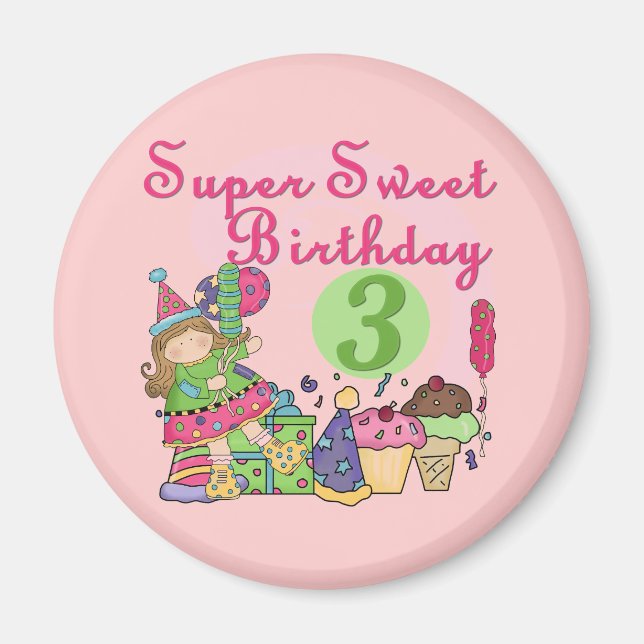 Super Sweet 3rd Birthday Tshirts and Gifts Magnet (Front)