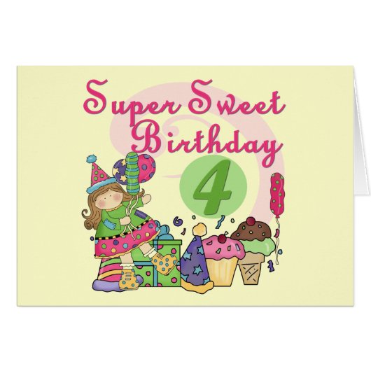 Super Sweet 4th Birthday T-shirts and Gifts (Front Horizontal)