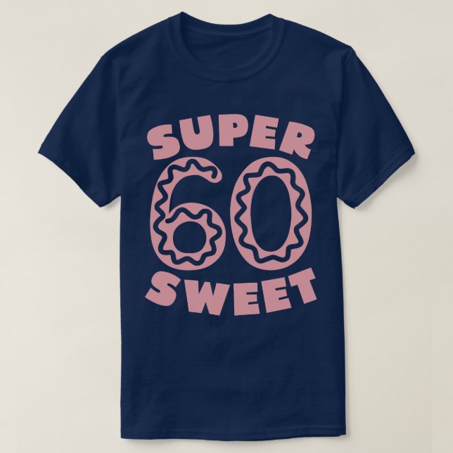 Super Sweet 60 Pink Donut T-Shirt (Design Front)