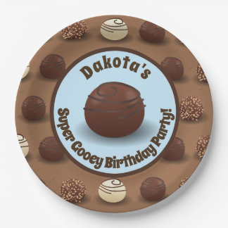 Super Sweet Chocolate Making Birthday Party Blue Paper Plates