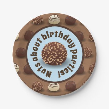 Super Sweet Chocolate Making Birthday Party Blue Paper Plates by csinvitations at Zazzle