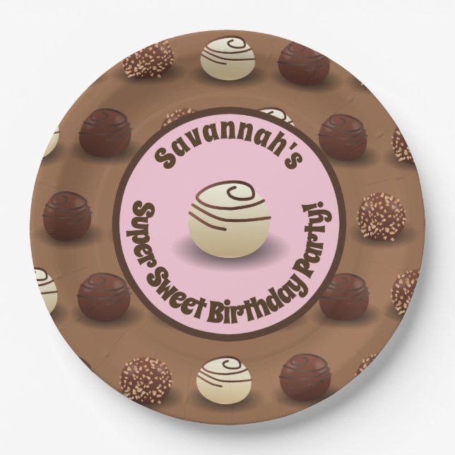Super Sweet Chocolate Making Birthday Party Paper Plates (Front)