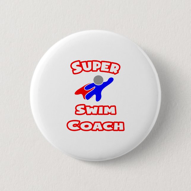 Super Swim Coach Pinback Button (Front)
