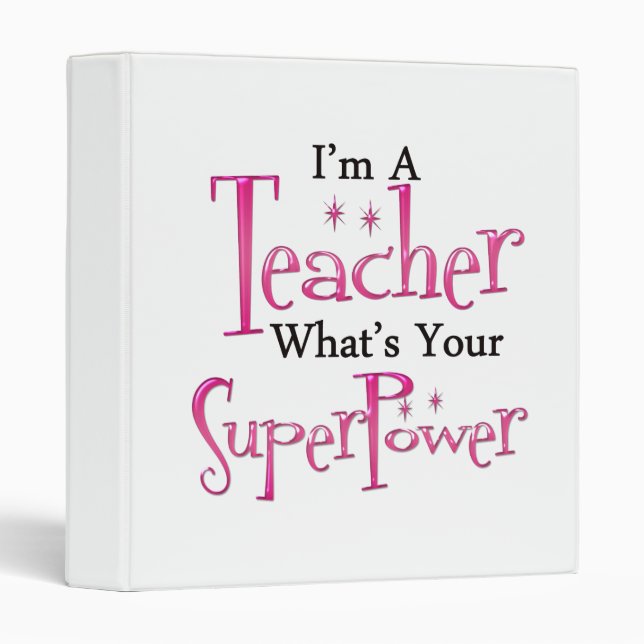 Super Teacher 3 Ring Binder (Front/Spine)
