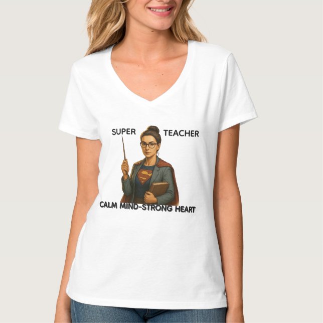 Super Teacher: Calm Mind - Strong Heart  T-shirt (Front)