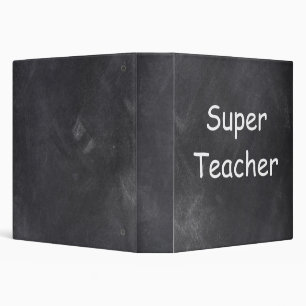 Super Teacher Chalkboard Design Gift Idea 3 Ring Binder