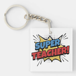 Super Teacher Comic Style Keychain