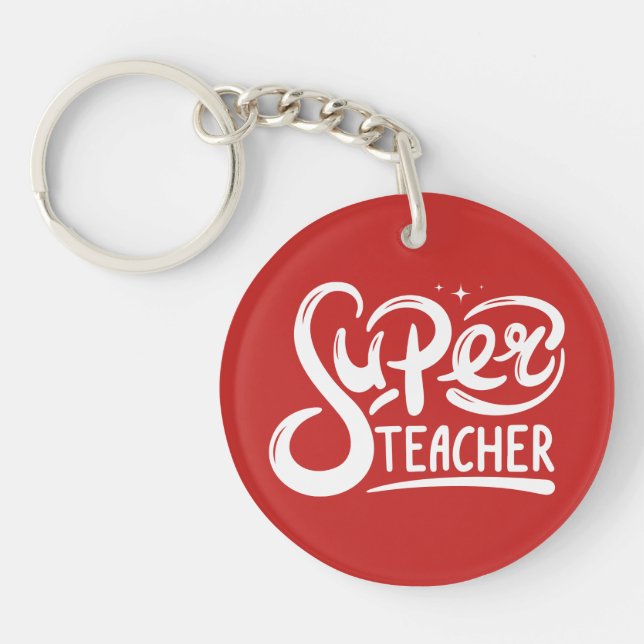 Super Teacher Keychain (Front)