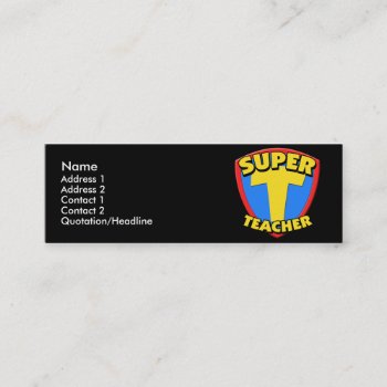 Super Teacher Skinny Profile Cards by teachertees at Zazzle