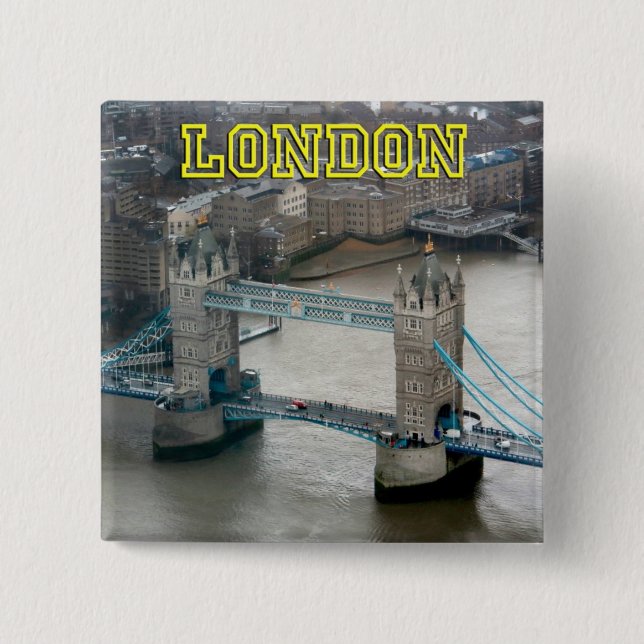 Super! Tower Bridge London Pinback Button (Front)